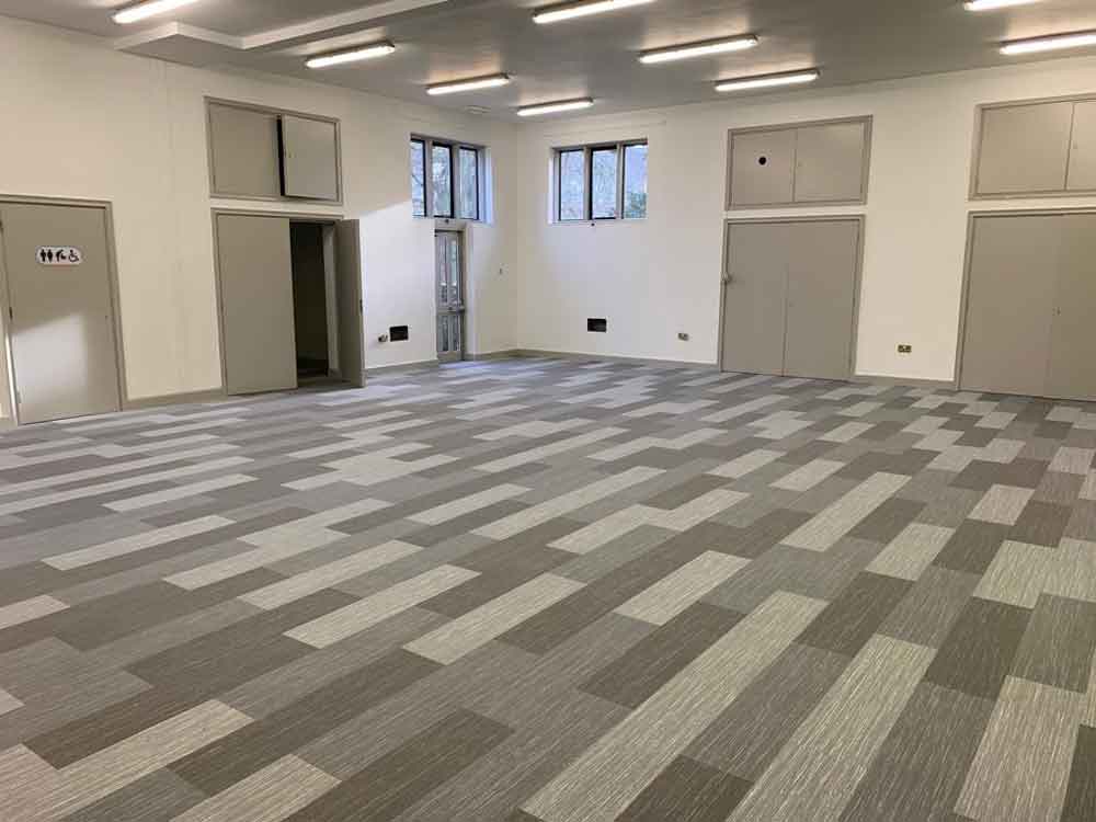 Completed church project installation of Forbo carpet by Fineline Flooring