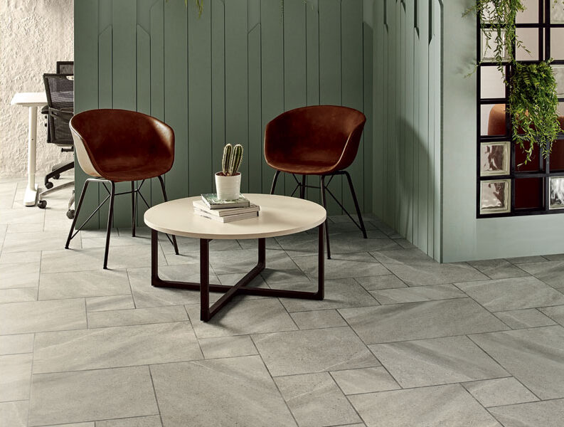 amtico flooring in relaxed coffee area