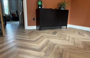 Polyflor Herringbone flooring in living room in Hampshire