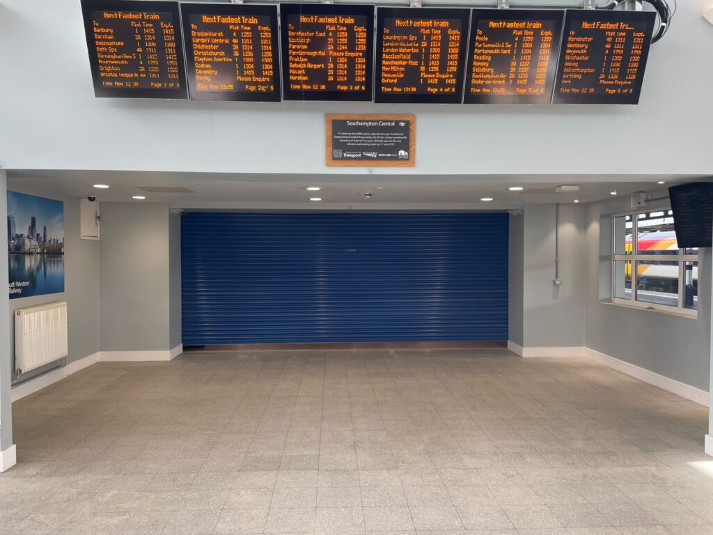 Booking hall in southampton central train station prior to flooring refurbishment