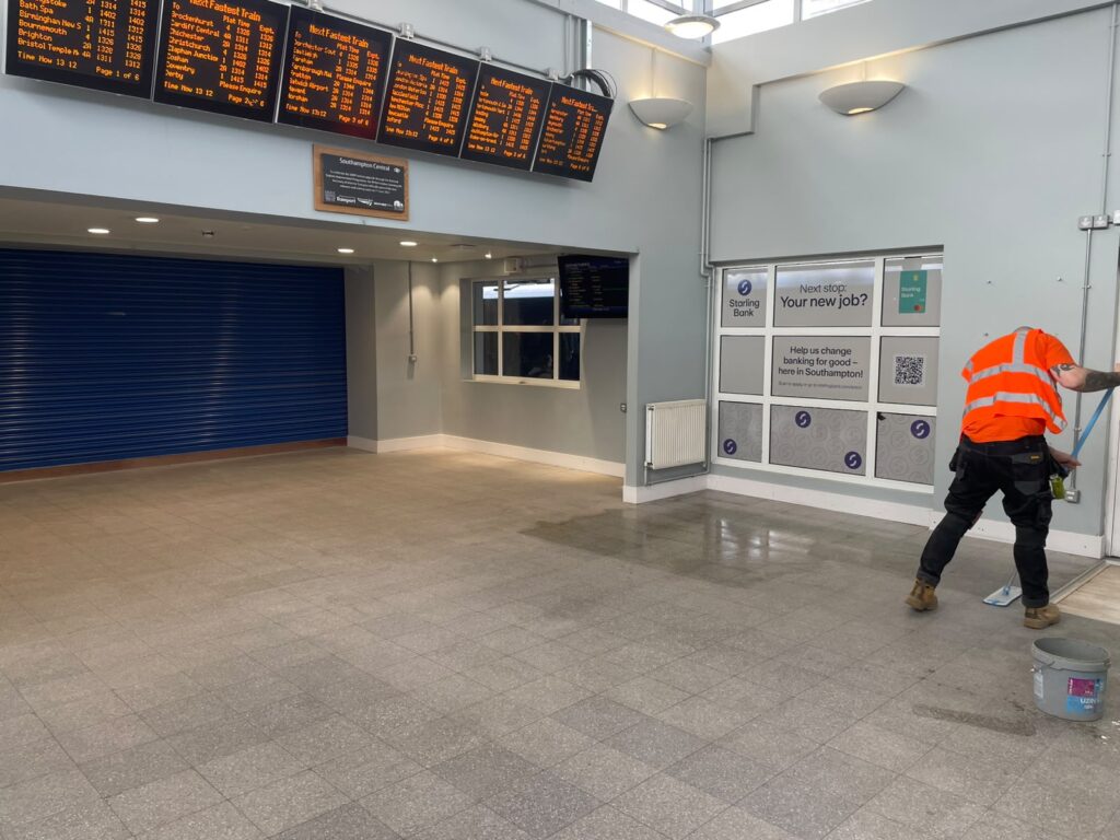 Sub-floor preparation underway at Southampton Central train station