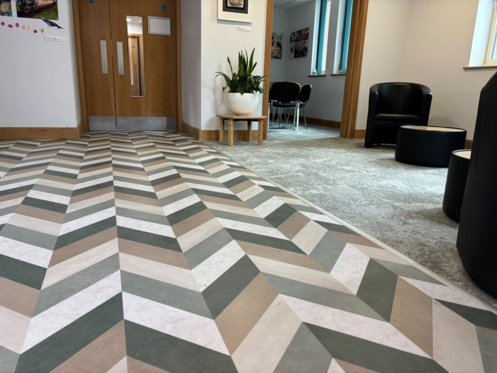 Amtico LVT Flooring and carpets tiles in school in Reading.