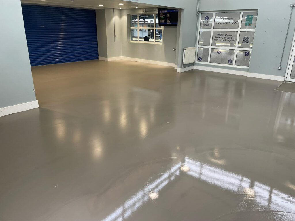 Flooring preparation complete in Southampton Central train station